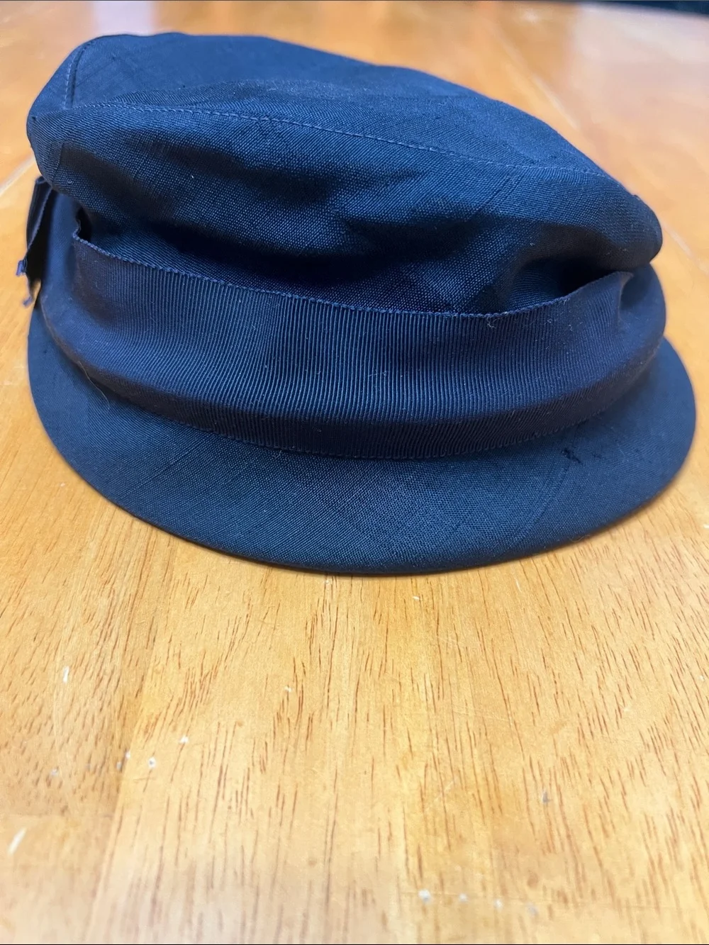 Vintage Suzy Neiman Marcus Blue Cloche Hat with Bow.